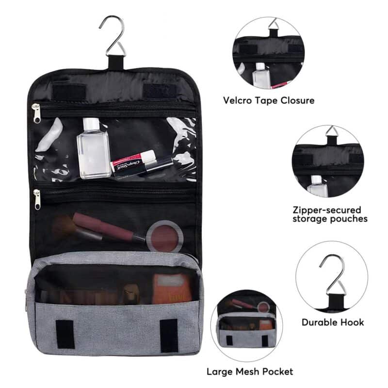 Custom 10.25x8" Foldable Hanging Toiletry Bag - 3