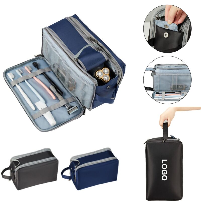 Custom 12.2" L Polyester Travel Toiletry Bag