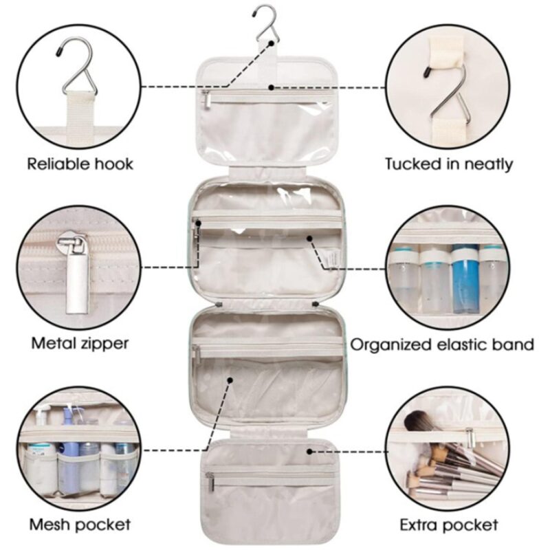 Custom 3" 1 Travel Hanging Toiletry Bag - 6