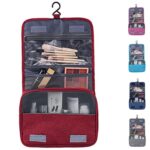 Custom 3-Compartment Hanging Travel Toiletry Bag with Metal Swivel Hook - 1