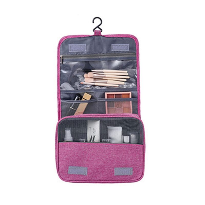Custom 3-Compartment Hanging Travel Toiletry Bag with Metal Swivel Hook - 3