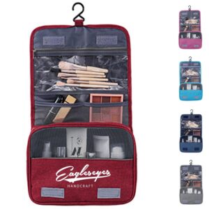 Custom 3-Compartment Hanging Travel Toiletry Bag with Metal Swivel Hook