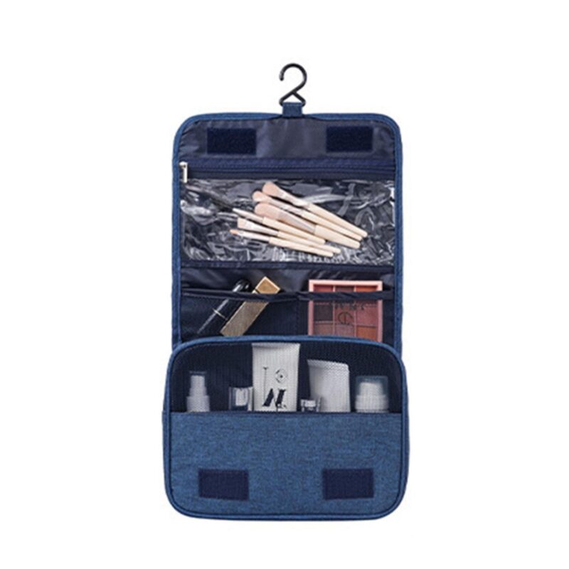 Custom 3-Compartment Hanging Travel Toiletry Bag with Metal Swivel Hook - 5