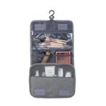 Custom 3-Compartment Hanging Travel Toiletry Bag with Metal Swivel Hook - 6