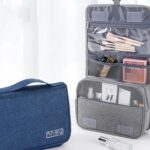 Custom 3-Compartment Hanging Travel Toiletry Bag with Metal Swivel Hook - 8