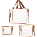Custom 3Pcs Clear PVC Travel Toiletry Bag Set Waterproof Cosmetic Organizer Storage Bags - 5