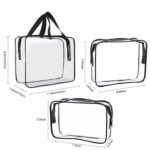 Custom 3Pcs Clear PVC Travel Toiletry Bag Set Waterproof Cosmetic Organizer Storage Bags - 6