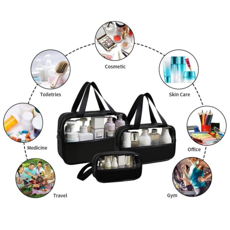 Custom 3pcs Toiletry Bag Travel Makeup Pouch - 7