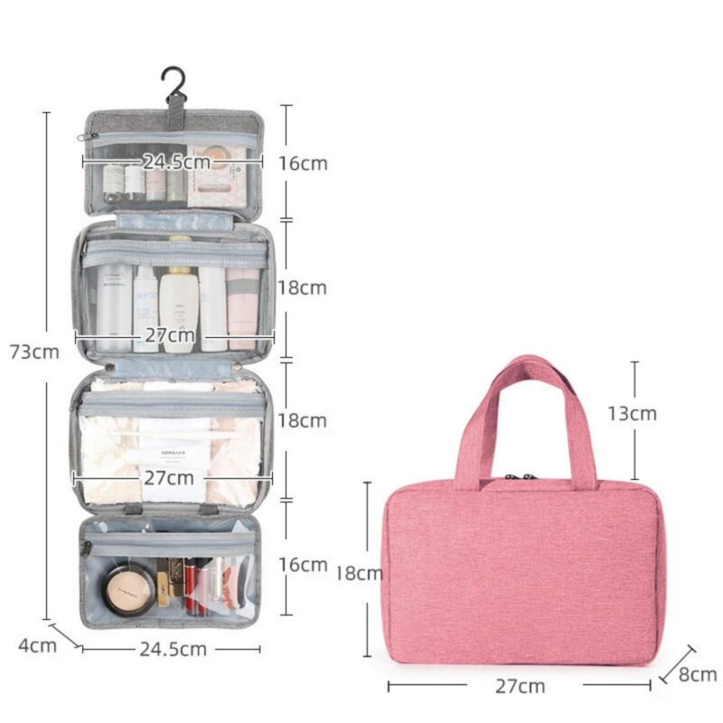 Custom 4-Fold Hanging Large Capacity Travel Toiletry Bag - 5