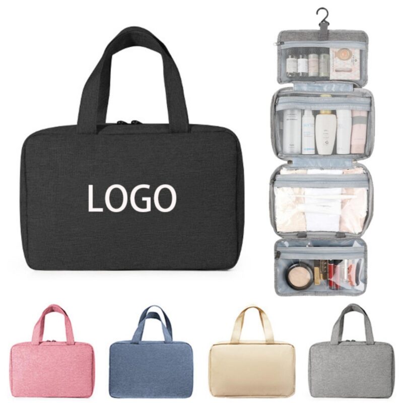 Custom 4-Fold Hanging Large Capacity Travel Toiletry Bag