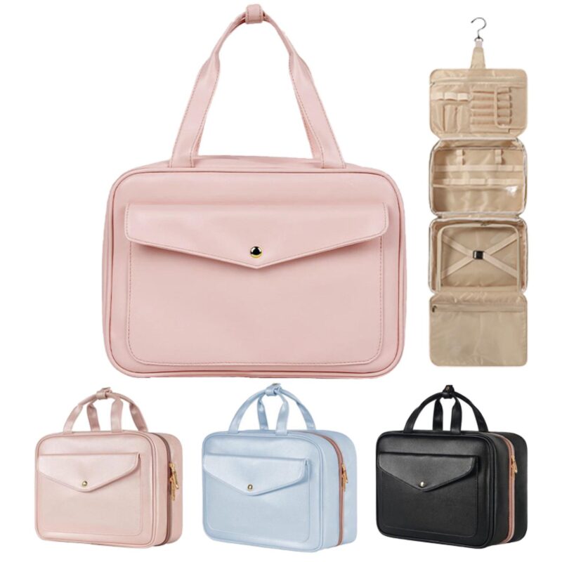 Custom 4-Section Waterproof Hanging Toiletry Bag - 1