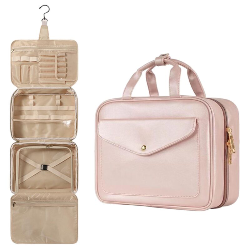 Custom 4-Section Waterproof Hanging Toiletry Bag - 4