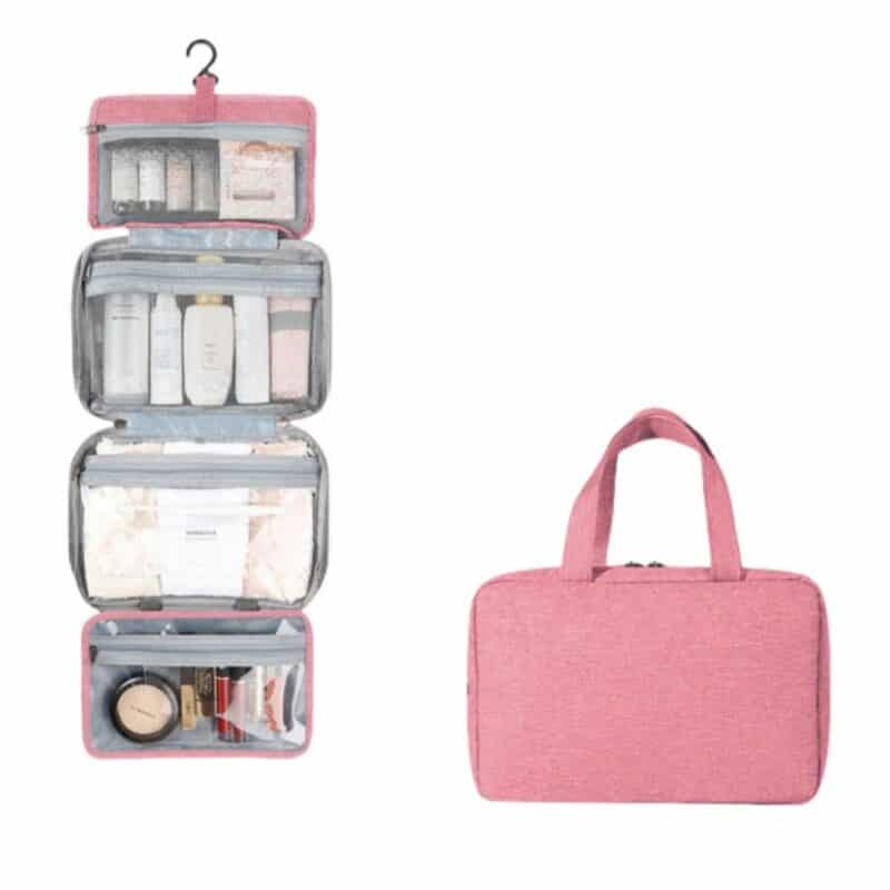 Custom 4 Sections Foldable Hanging Toiletry Bag Travel Organizer - 7