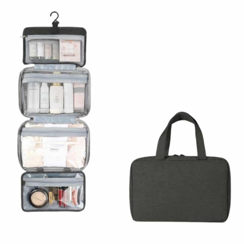 Custom 4 Sections Foldable Hanging Toiletry Bag Travel Organizer - 8