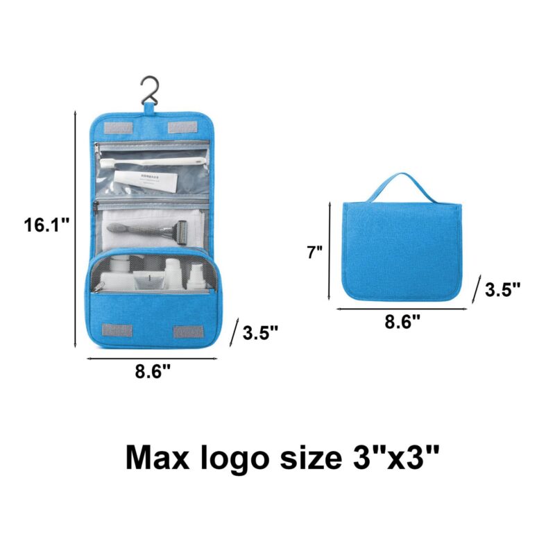 Custom 8.6" L Hanging Toiletry Bag - 1