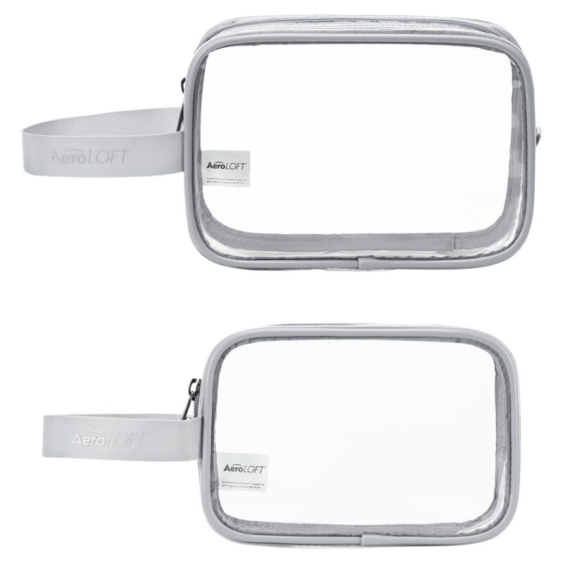 Custom AeroLOFT® Clear View 2 pc Travel Toiletry Bags - 1
