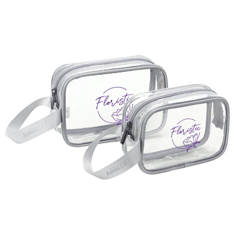Custom AeroLOFT® Clear View 2 pc Travel Toiletry Bags