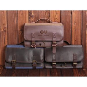 Custom Almeria Canvas Leather Toiletry Bag