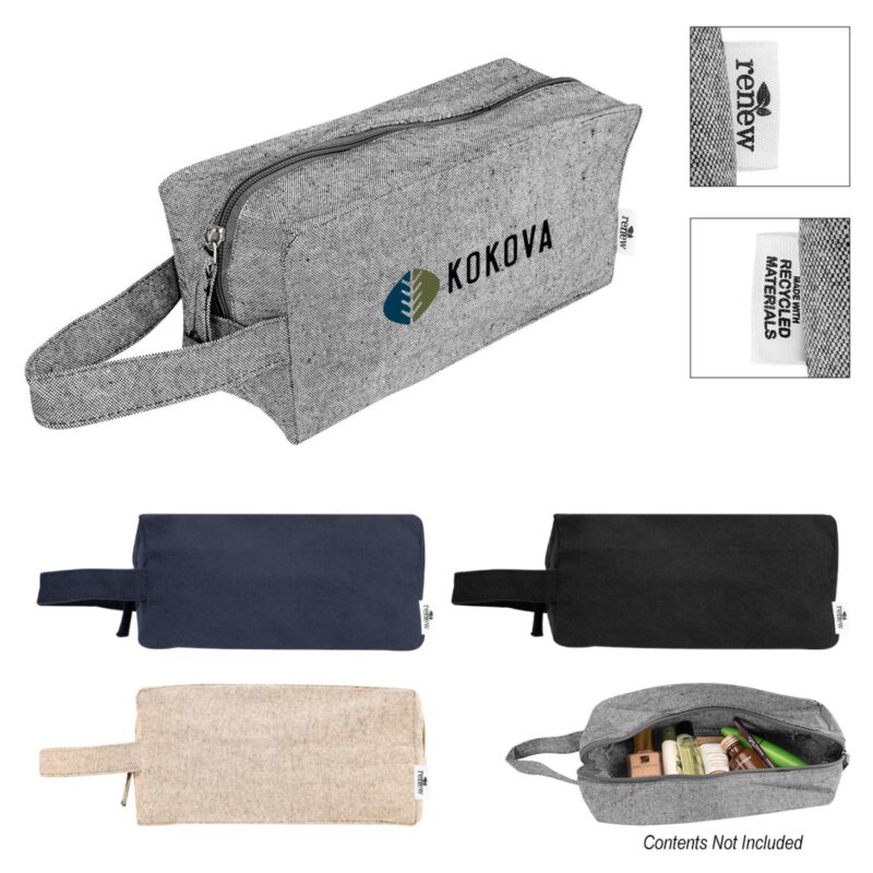 Custom Arden Recycled Cotton Toiletry Bag - 5