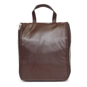 Custom Ashlin® Designer Shaun Espresso Brown Hanging Toiletry Kit Bag