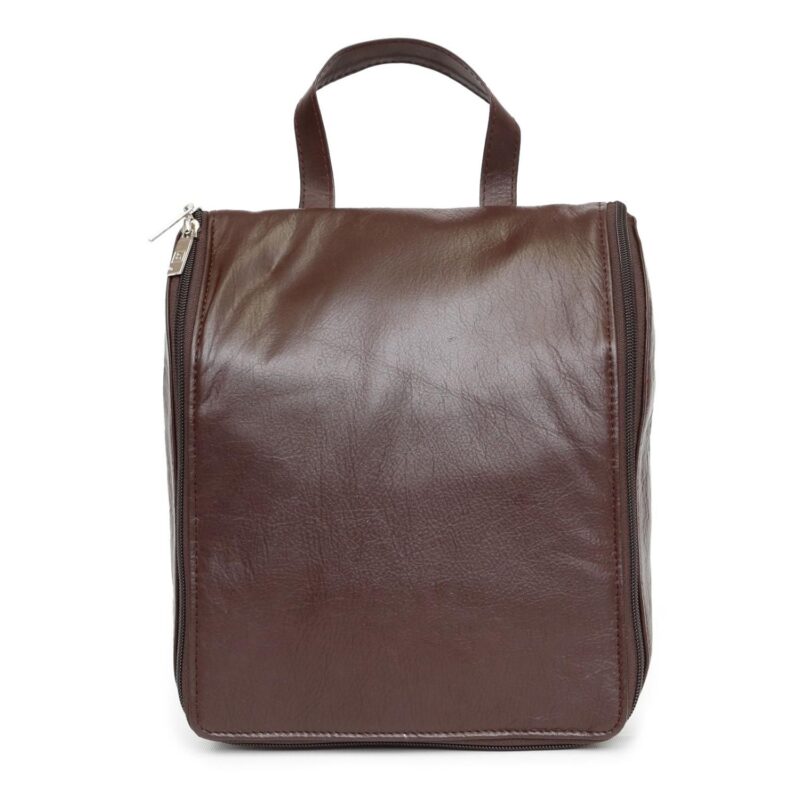 Custom Ashlin® Designer Shaun Espresso Brown Hanging Toiletry Kit Bag