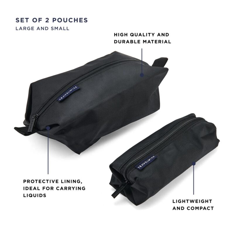 Custom BUILT® Travelwise 2-Piece Wrap Around Zip Toiletry Bag Set - 2