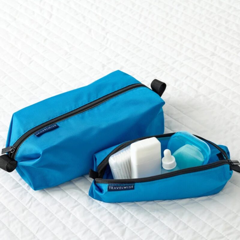 Custom BUILT® Travelwise 2-Piece Wrap Around Zip Toiletry Bag Set - 5