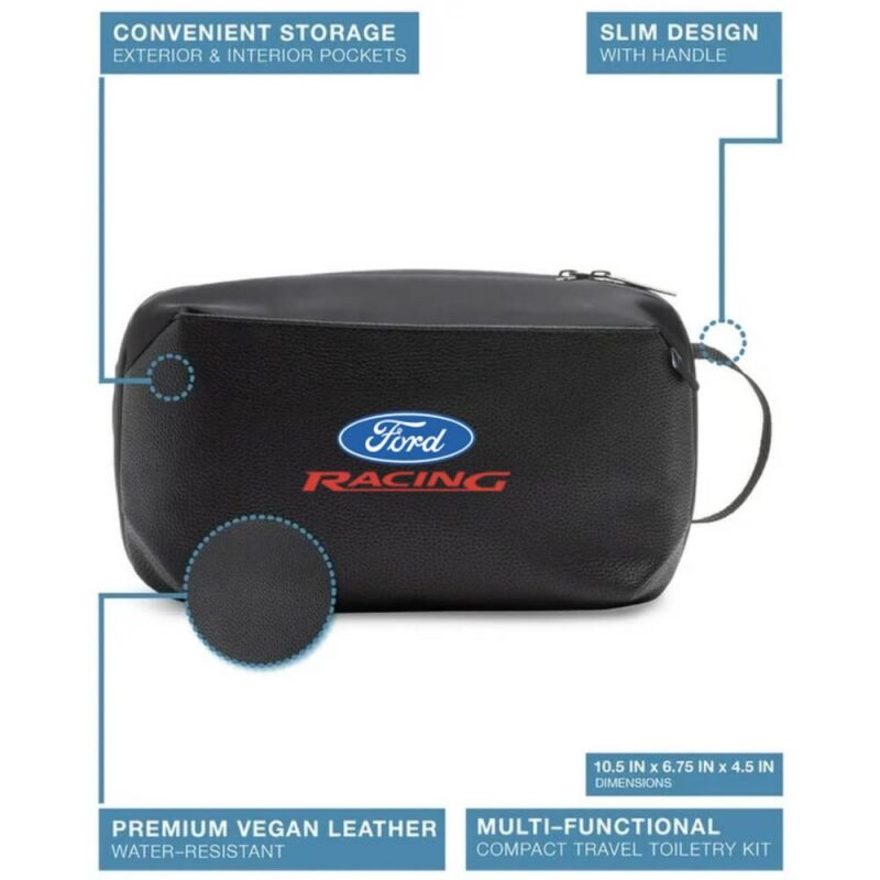 Custom Brookstone Compact Toiletry Kit Vegan Leather Travel Bag - 2