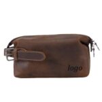 Custom Buffalo Leather Unisex Toiletry Bag