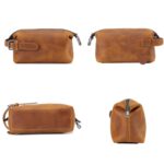 Custom Buffalo Leather Unisex Toiletry Bag - 3