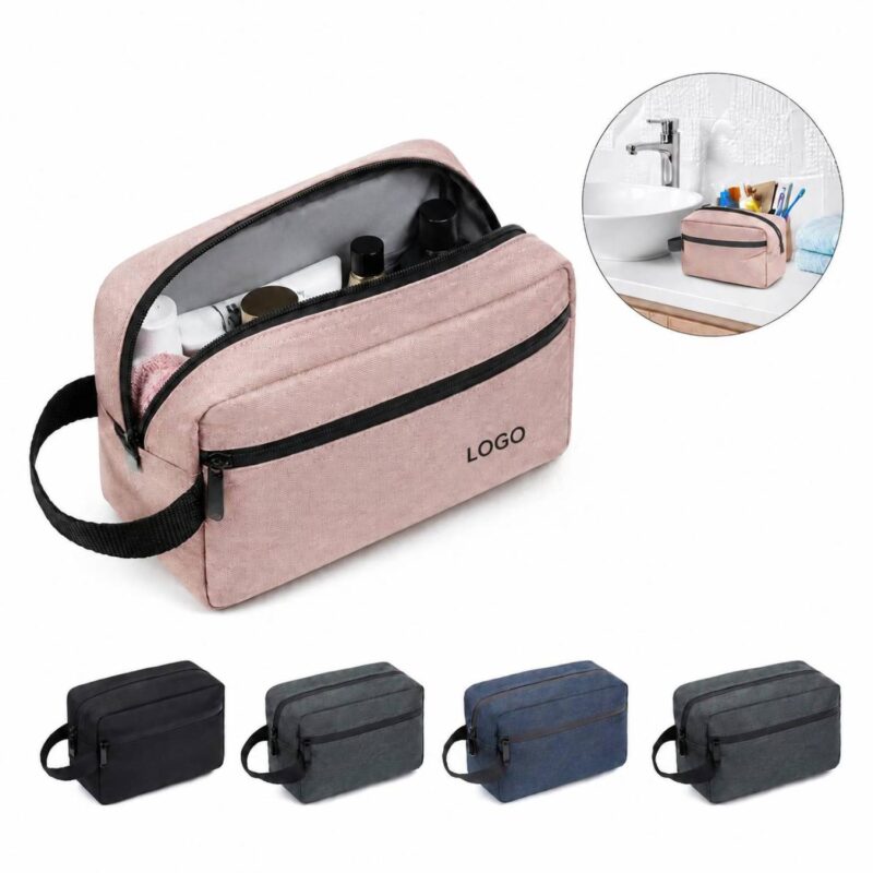 Canvas-Hanging-Dopp-Kit-with-Hook-Water-Resistant-Travel-SOQ650-12 Custom Canvas Hanging Dopp Kit with Hook