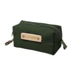 Custom Canvas Small Dopp Kit with Brass Clip | Full Grain Leather | Made in USA - 2