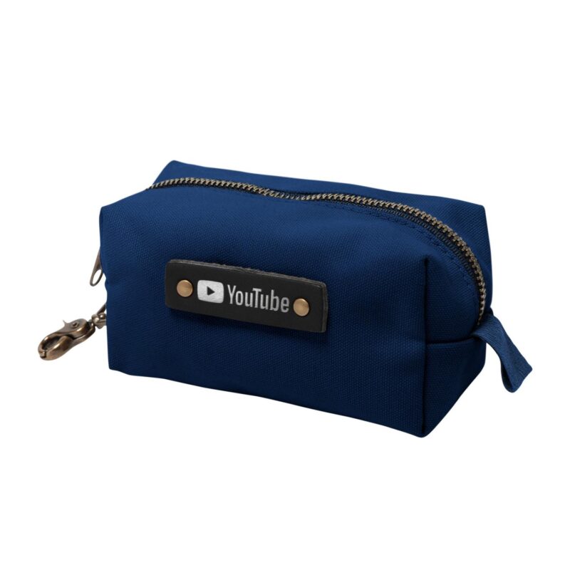 Custom Canvas Small Dopp Kit with Brass Clip | Full Grain Leather | Made in USA - 3