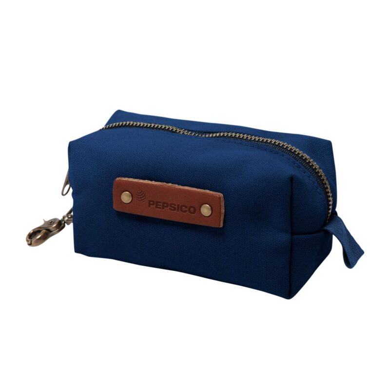 Custom Canvas Small Dopp Kit with Brass Clip | Full Grain Leather | Made in USA - 4