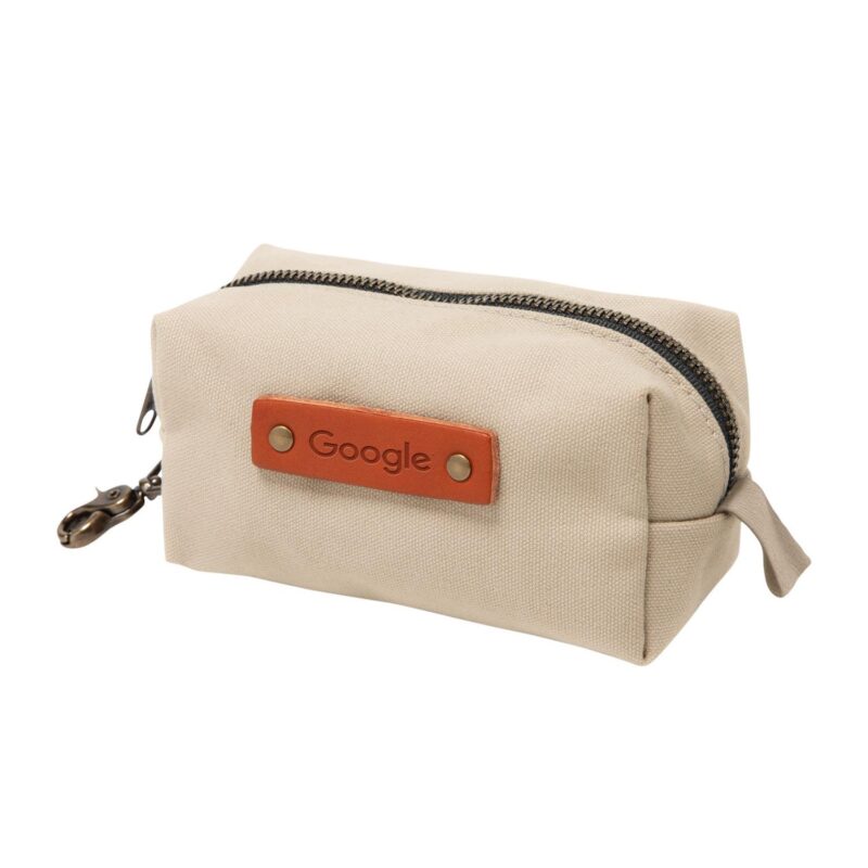 Custom Canvas Small Dopp Kit with Brass Clip | Full Grain Leather | Made in USA - 5