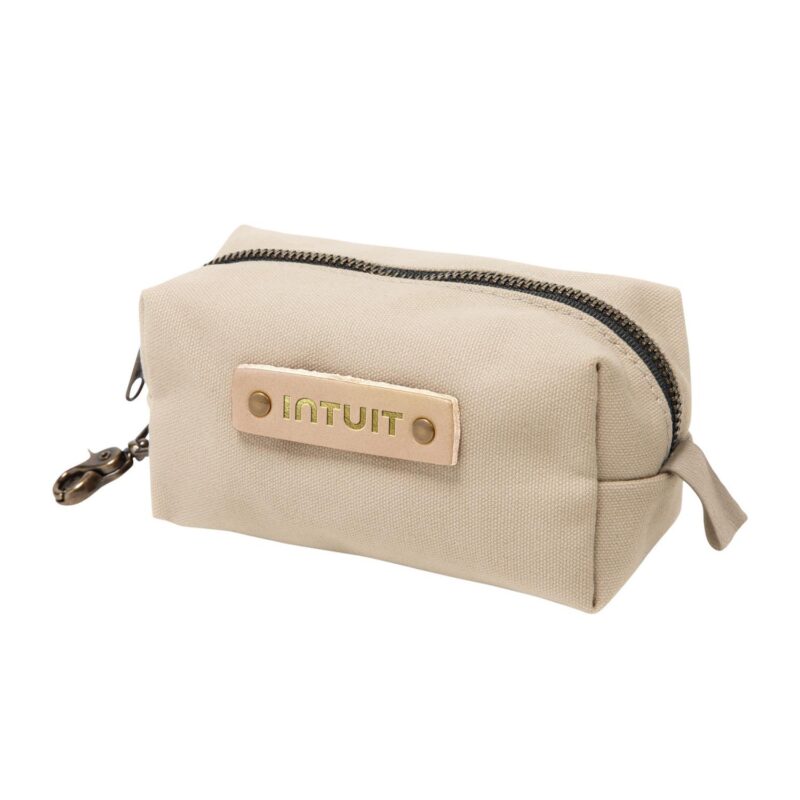 Custom Canvas Small Dopp Kit with Brass Clip | Full Grain Leather | Made in USA - 6