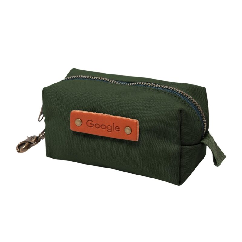 Custom Canvas Small Dopp Kit with Brass Clip | Full Grain Leather | Made in USA