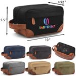 Custom Canvas Travel Toiletry Kit with PU Grip Handle
