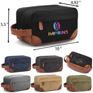 Custom Canvas Travel Toiletry Kit with PU Grip Handle
