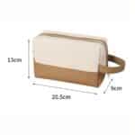 Custom Canvas Zipper Toiletry Bag with Carry Handle - 1