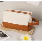 Custom Canvas Zipper Toiletry Bag with Carry Handle - 3