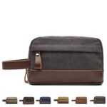 Custom Canvas and Leather Travel Toiletry Bag - 1