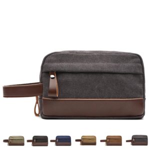 Custom Canvas and Leather Travel Toiletry Bag - 1