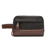 Custom Canvas and Leather Travel Toiletry Bag - 4