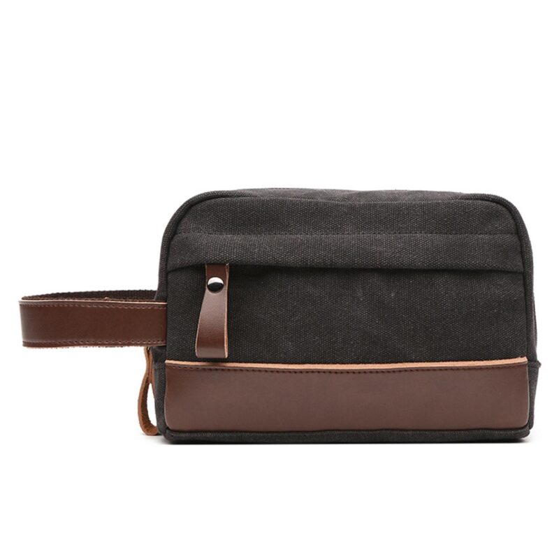 Custom Canvas and Leather Travel Toiletry Bag - 4