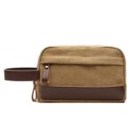 Custom Canvas and Leather Travel Toiletry Bag - 6