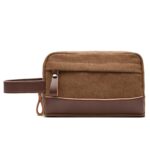 Custom Canvas and Leather Travel Toiletry Bag - 7