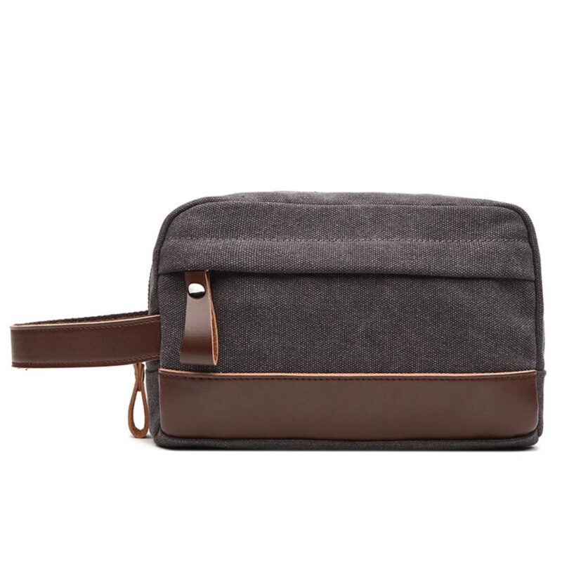 Custom Canvas and Leather Travel Toiletry Bag - 8
