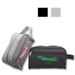 Custom Classic Toiletry Bag w/Handle & Side Zipper Pockets (10" L x 5")