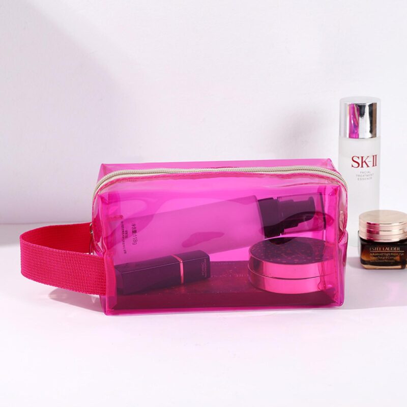 Custom Clear Cosmetic Toiletry Bag With Handle - 4
